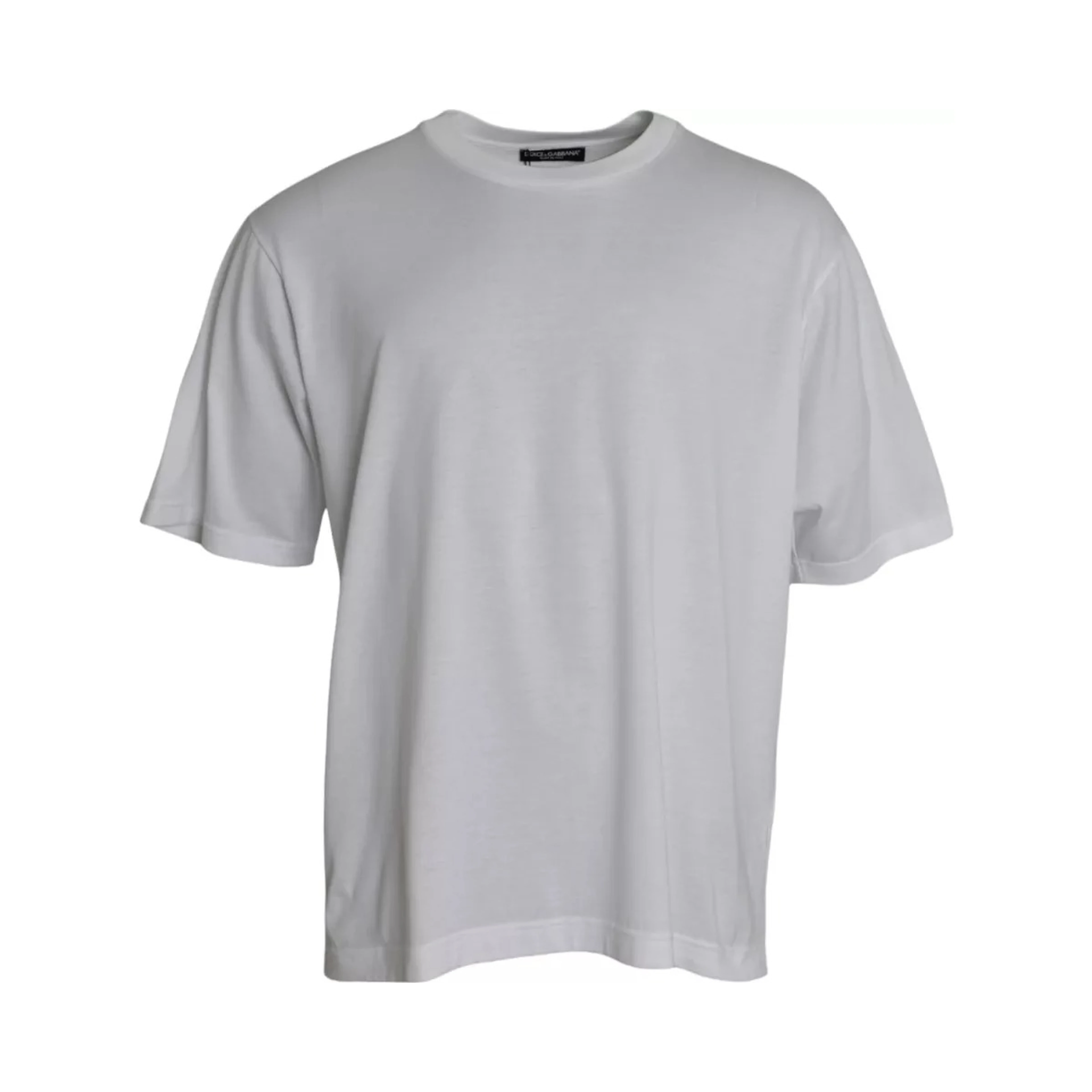 White Cotton Round Neck Short Sleeve T-shirt