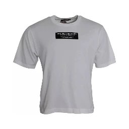 White Cotton DG Applique Men Casual T-shirt