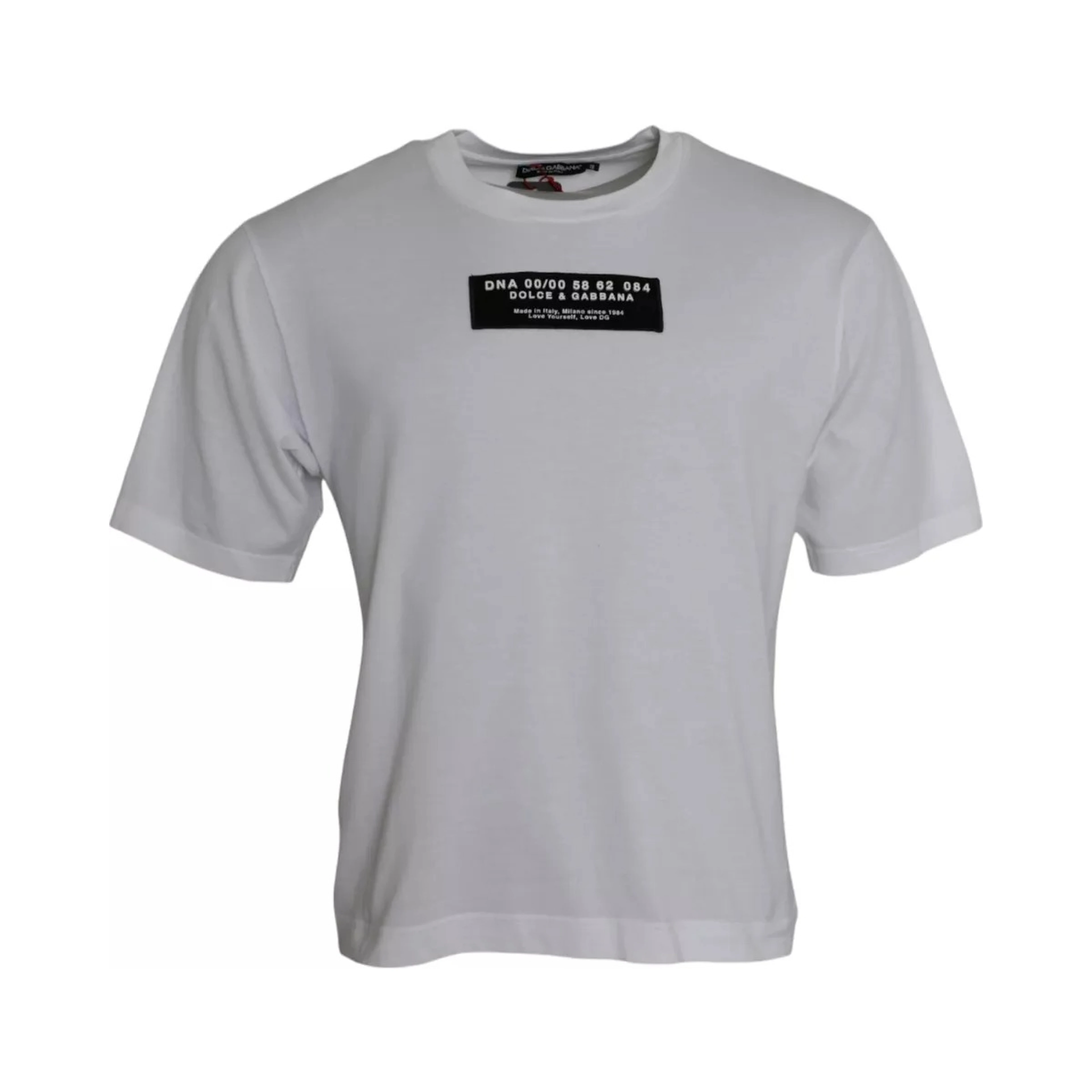 White Cotton DG Applique Men Casual T-shirt