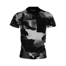 Multicolor Camouflage Cotton Crewneck T-shirt