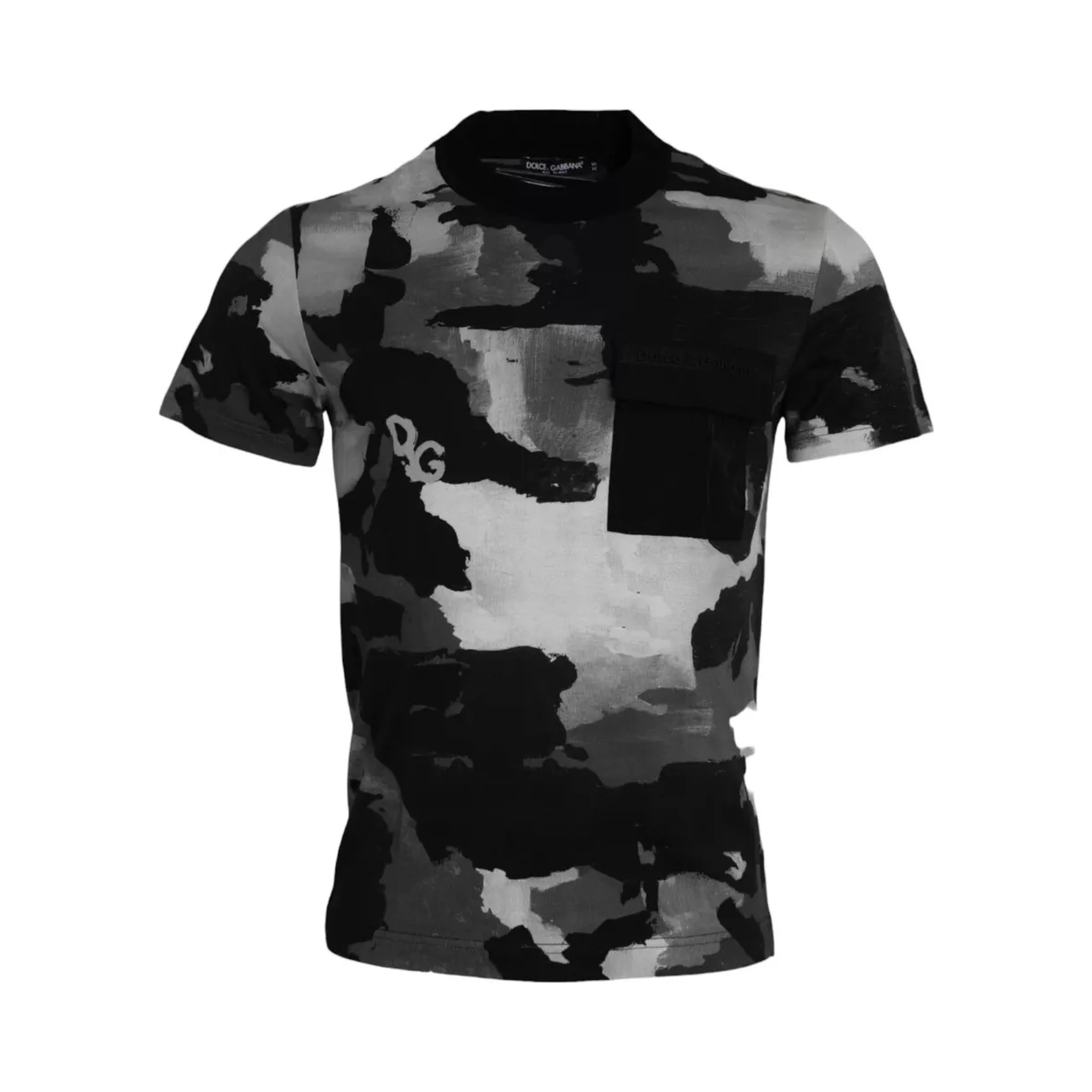 Multicolor Camouflage Cotton Crewneck T-shirt