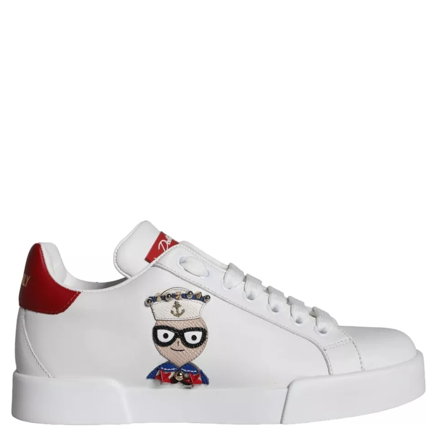 White Patch Calfskin Nappa Portofino Sneakers Shoes
