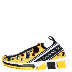 Yellow Sorrento Crystals Sneakers Womens Shoes