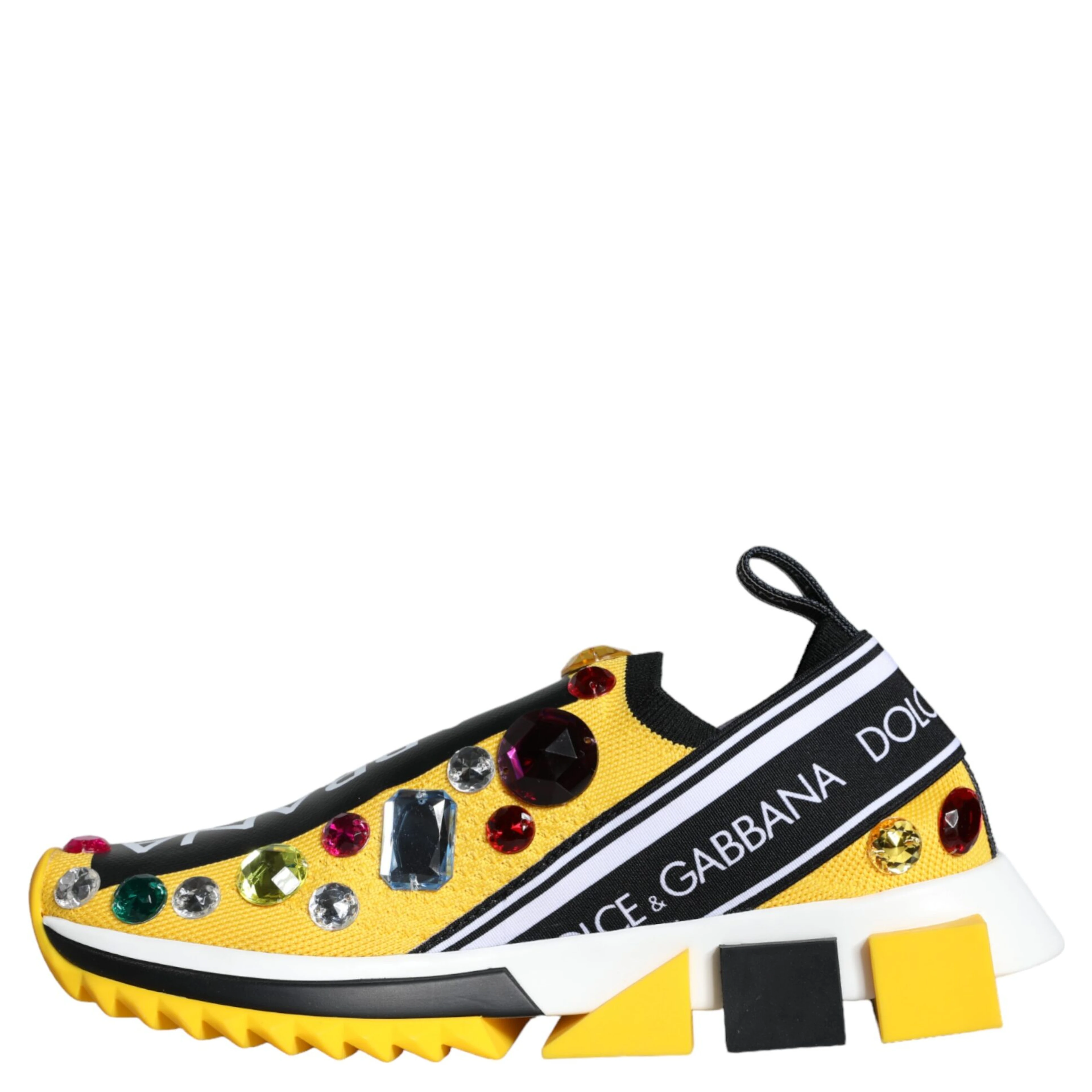 Yellow Sorrento Crystals Sneakers Womens Shoes