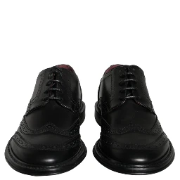 Black Leather Oxford Wingtip Formal Men Shoes