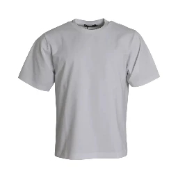 White Cotton Round Neck Short Sleeve T-shirt