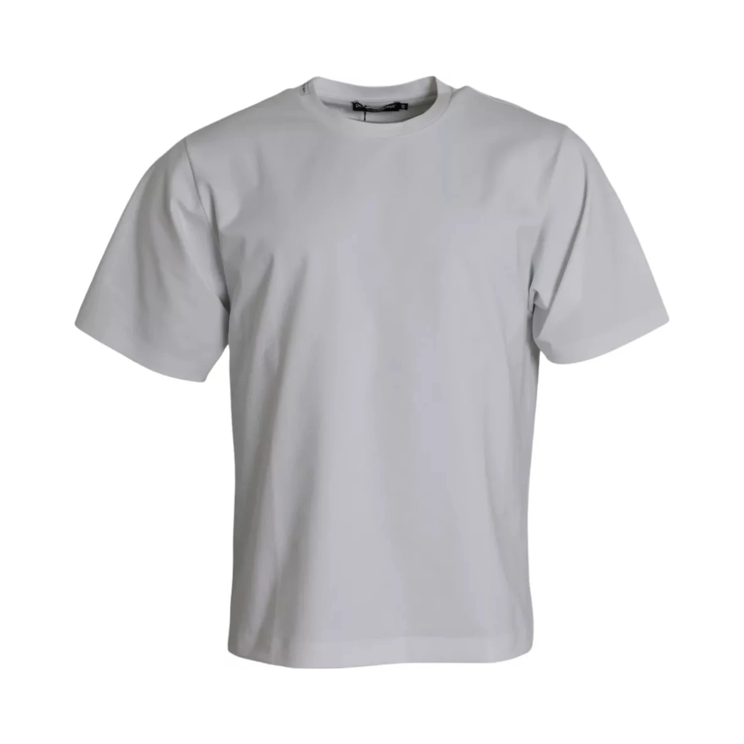 White Cotton Round Neck Short Sleeve T-shirt