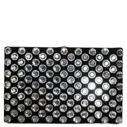 Black Velvet Crystal Clutch Evening Party Purse Bag
