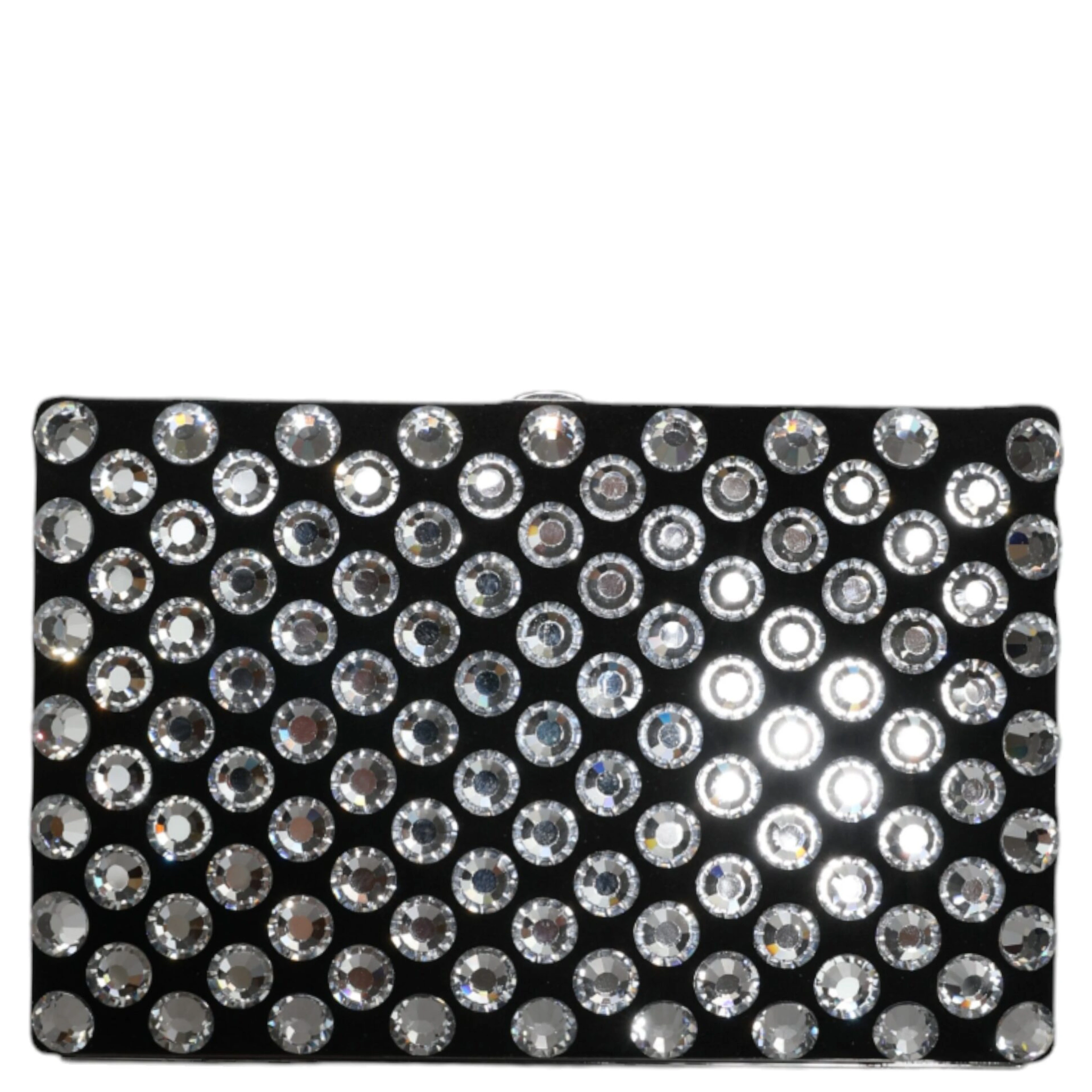 Black Velvet Crystal Clutch Evening Party Purse Bag
