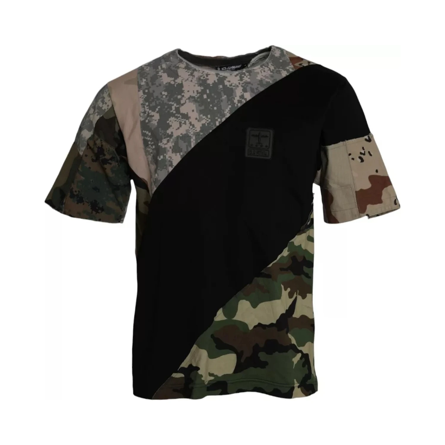 Multicolor Camouflage Cotton Round Neck Men T-shirt