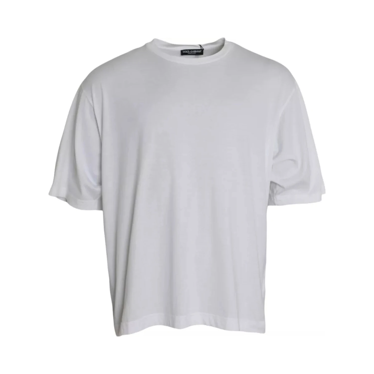 White Cotton Round Neck Short Sleeve T-shirt