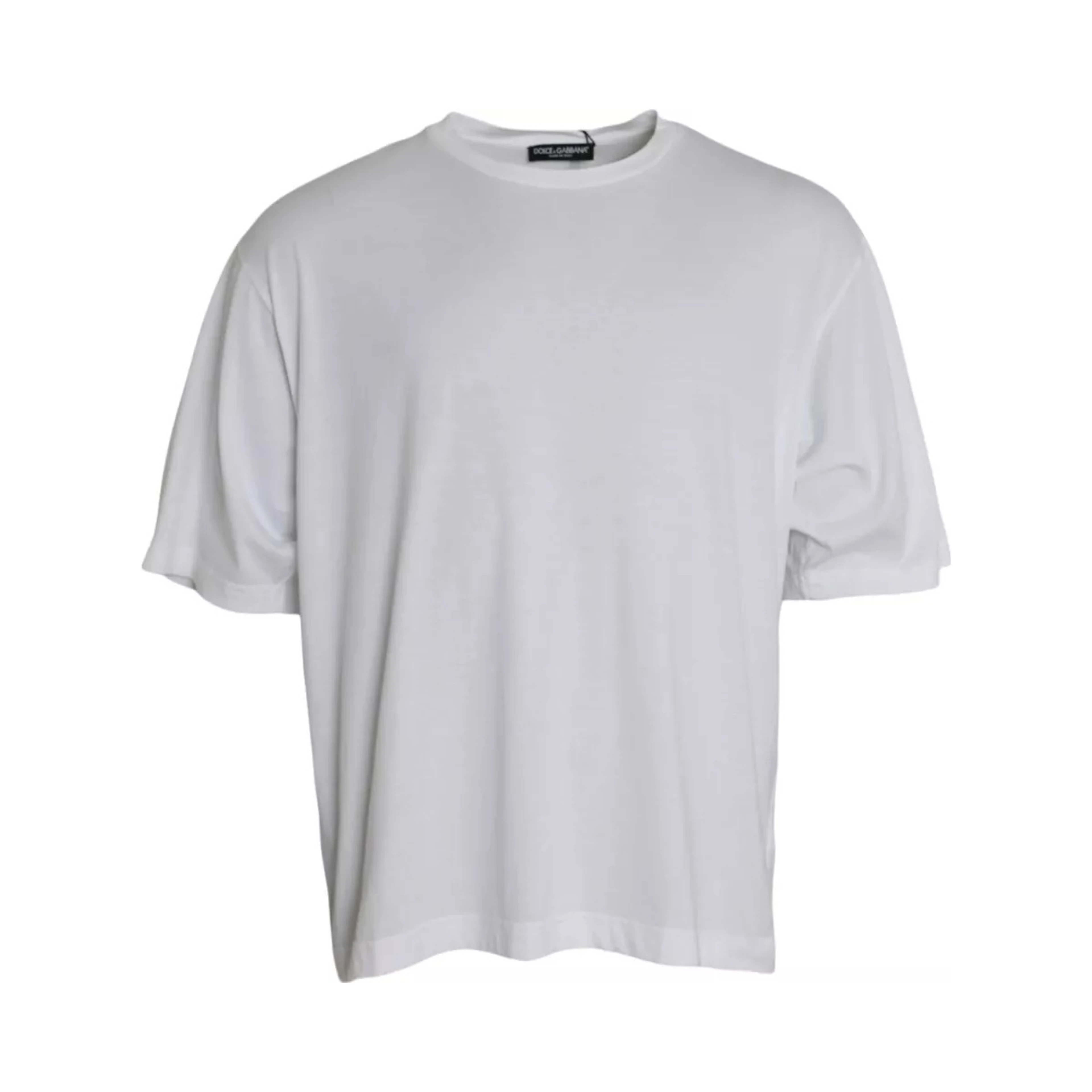 White Cotton Round Neck Short Sleeve T-shirt