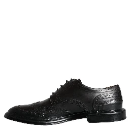 Black Leather Oxford Wingtip Formal Men Shoes