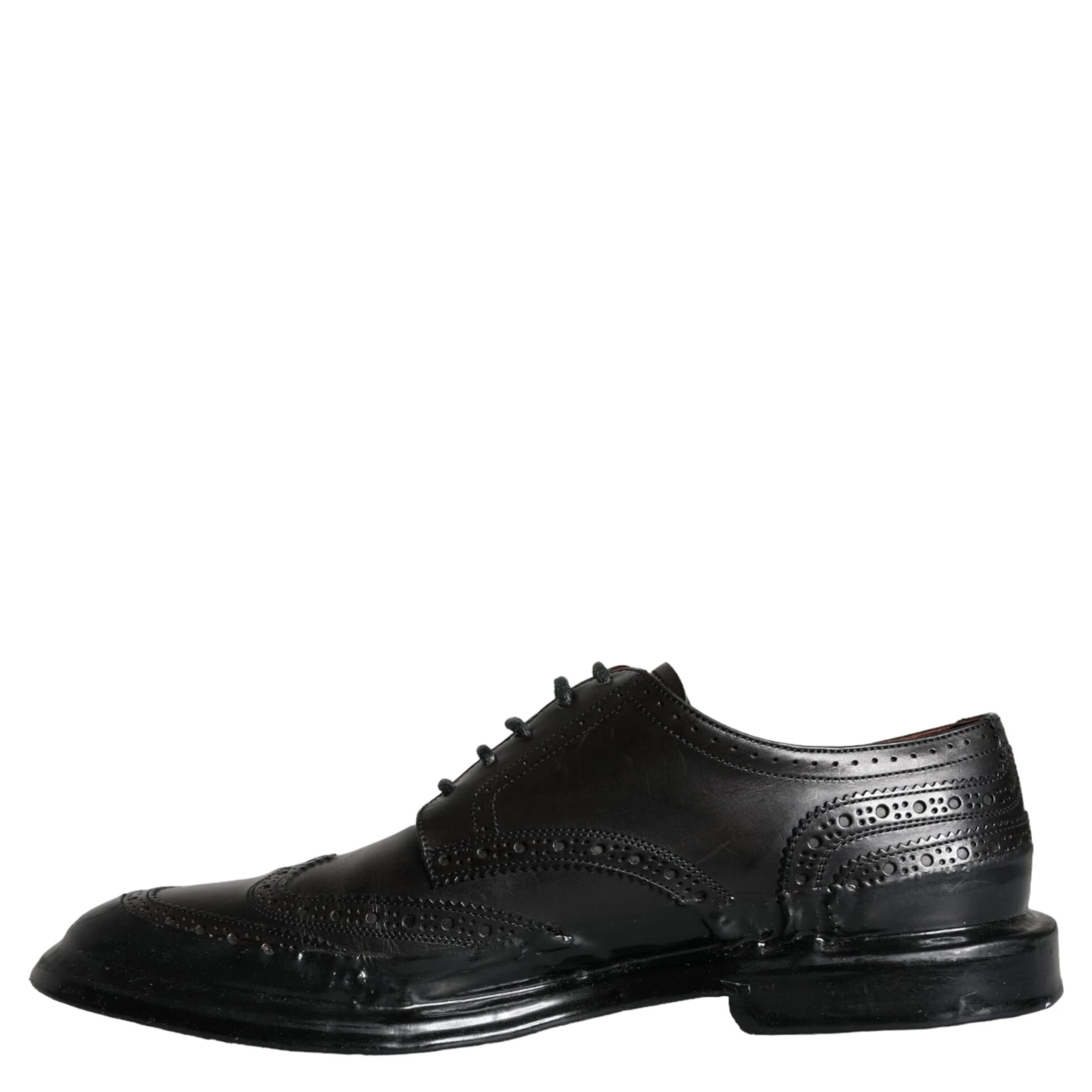 Black Leather Oxford Wingtip Formal Men Shoes