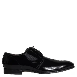 Black Patent Leather Derby Men Dress Shoes