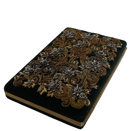 Black Velvet Gold Frame Clutch Evening Party Purse Bag