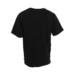 Black Graphic Print Cotton Crew Neck T-shirt