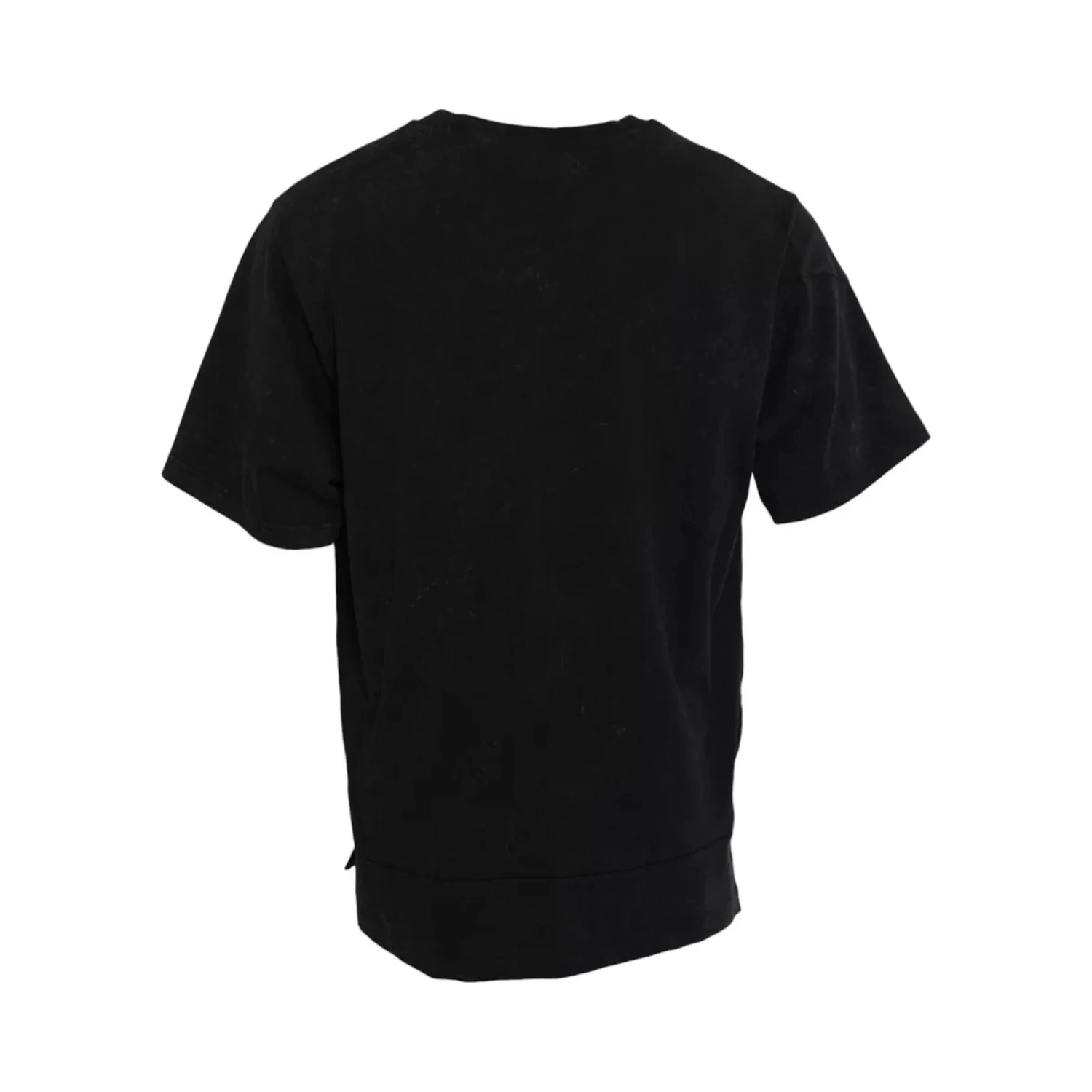 Black Graphic Print Cotton Crew Neck T-shirt