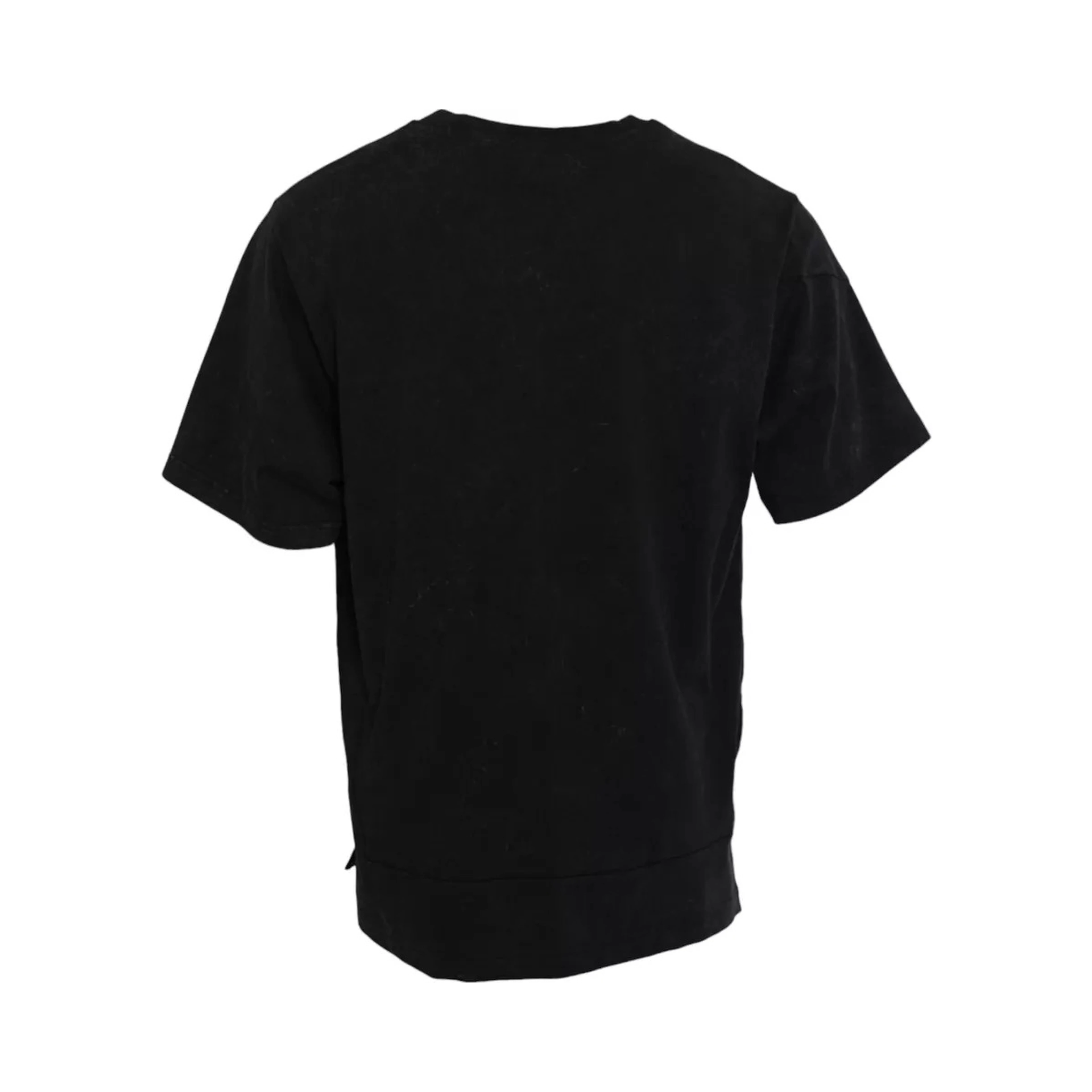 Black Graphic Print Cotton Crew Neck T-shirt