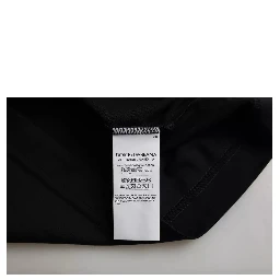 Black Cotton Round Neck Short Sleeves Men T-shirt