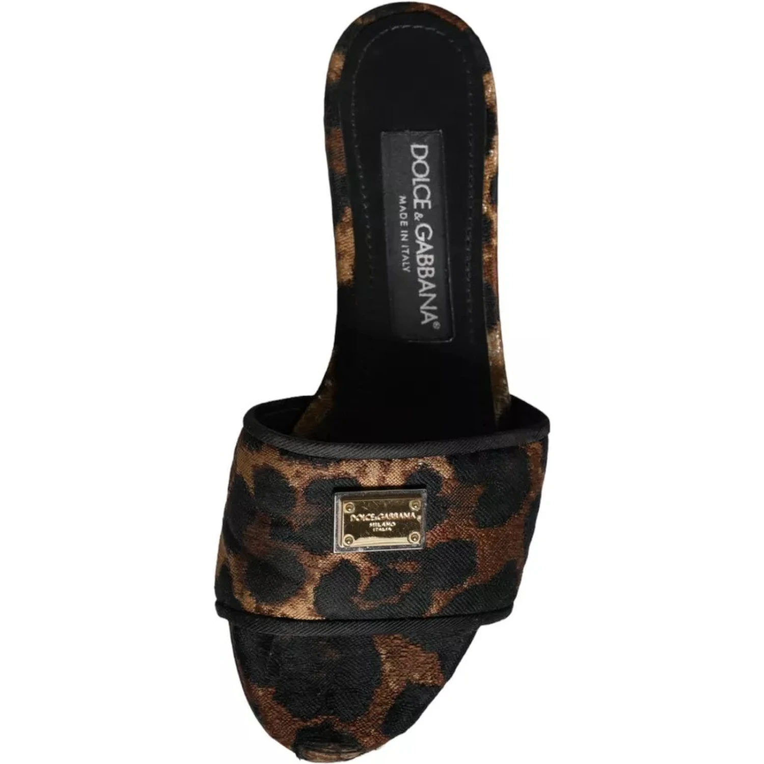 Brown Leopard Logo Slides Flats Sandals Shoes