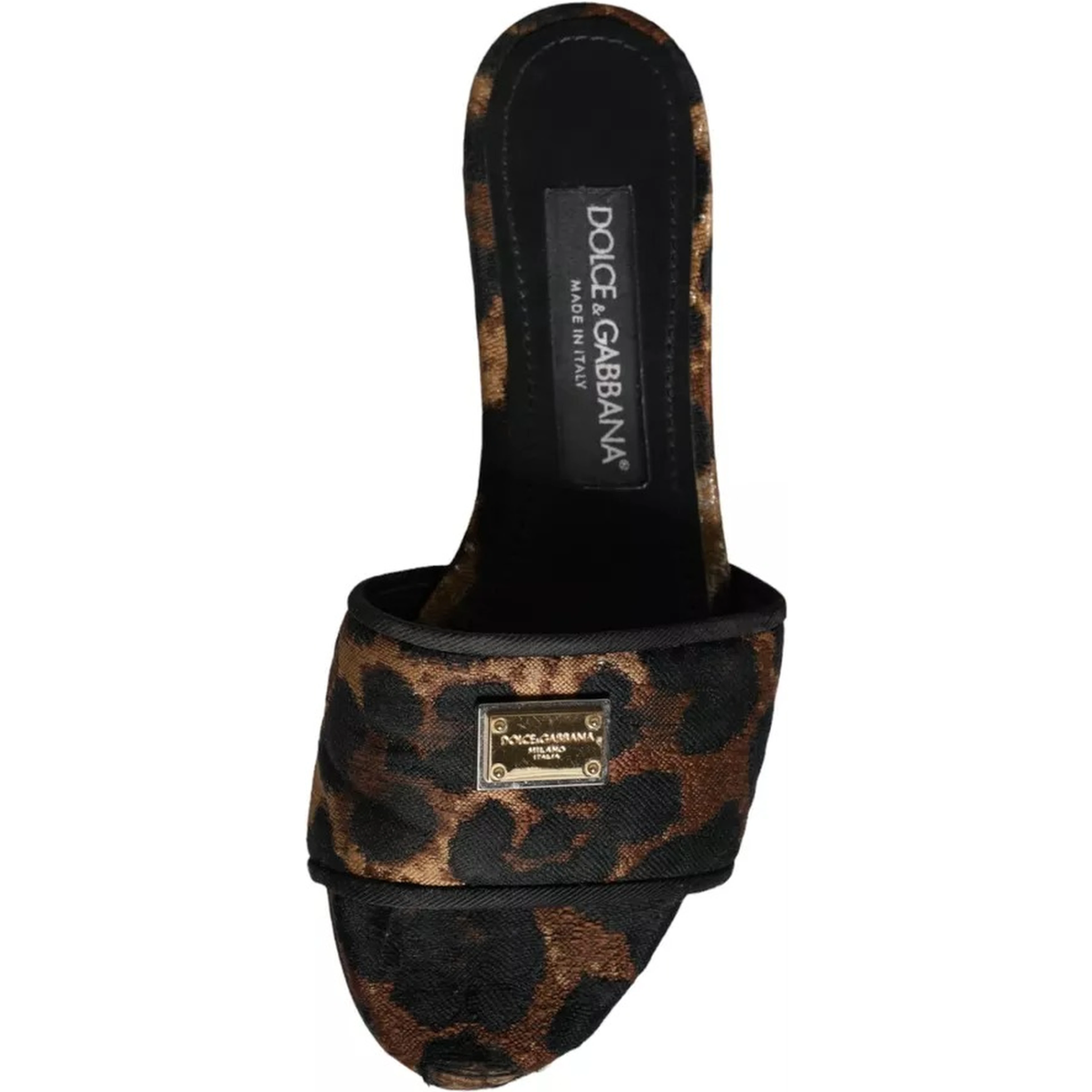 Brown Leopard Logo Slides Flats Sandals Shoes