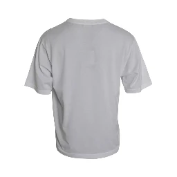White Cotton Round Neck Short Sleeve T-shirt