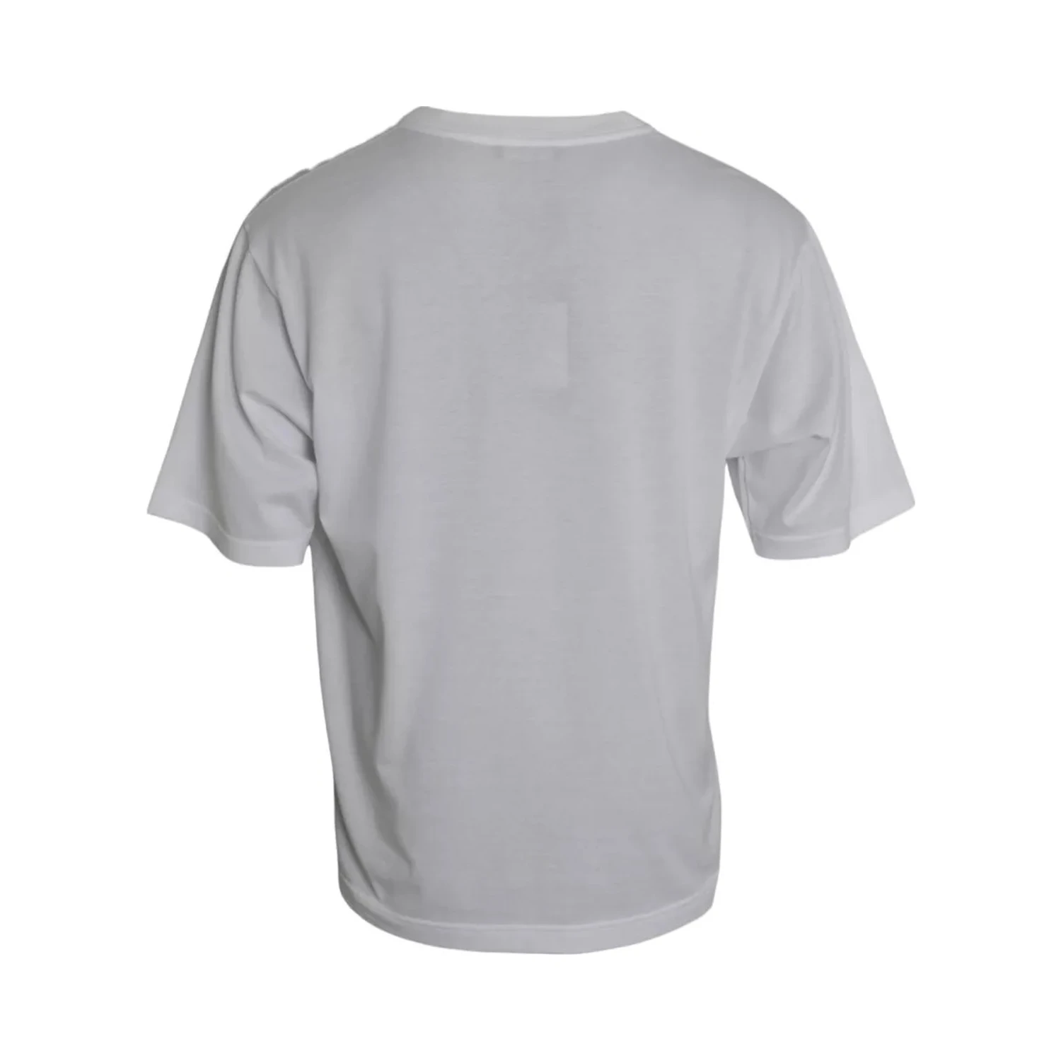 White Cotton Round Neck Short Sleeve T-shirt