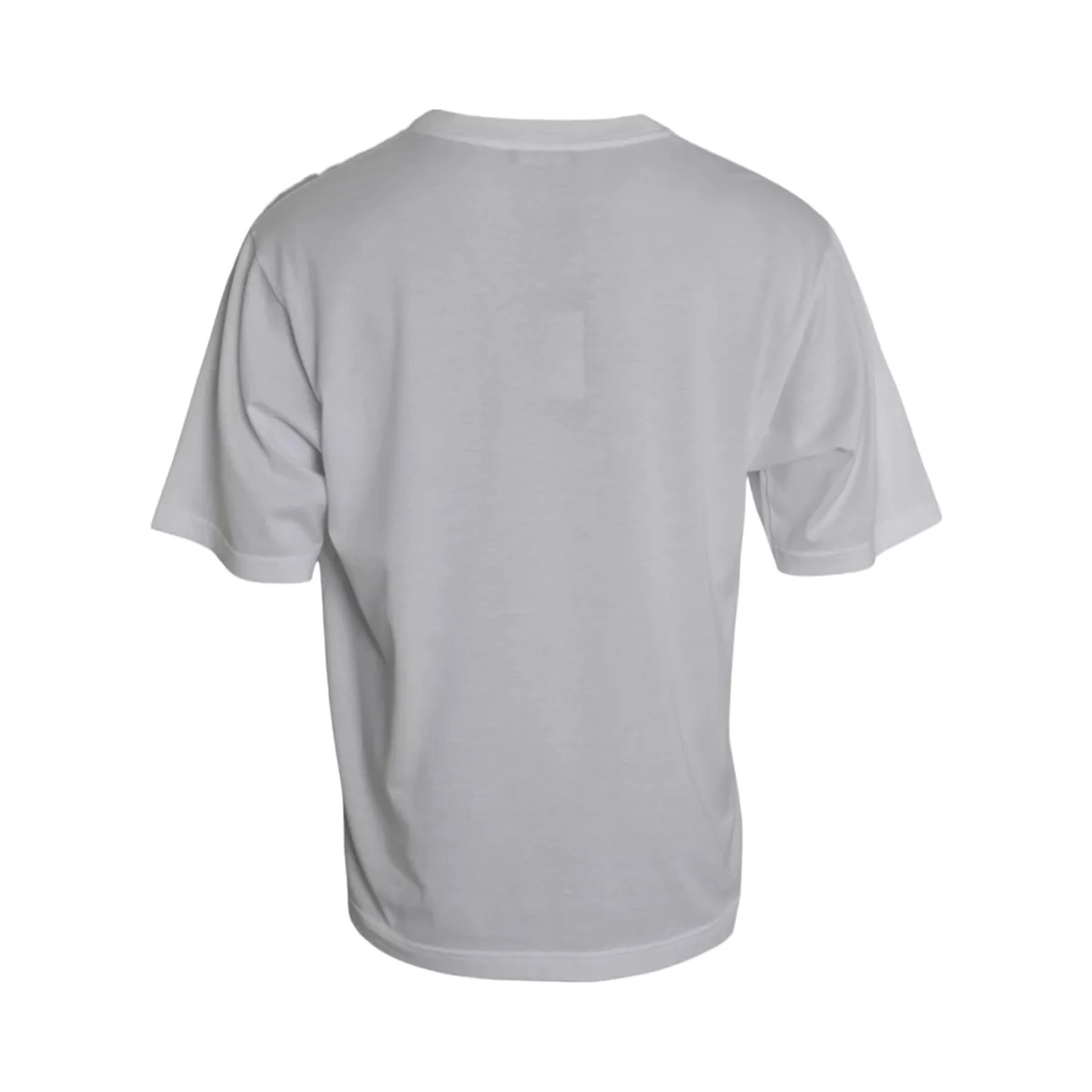 White Cotton Round Neck Short Sleeve T-shirt