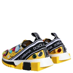 Yellow Sorrento Crystals Sneakers Womens Shoes