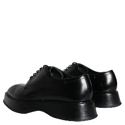Black Calf Leather Derby Formal Dress Shoes