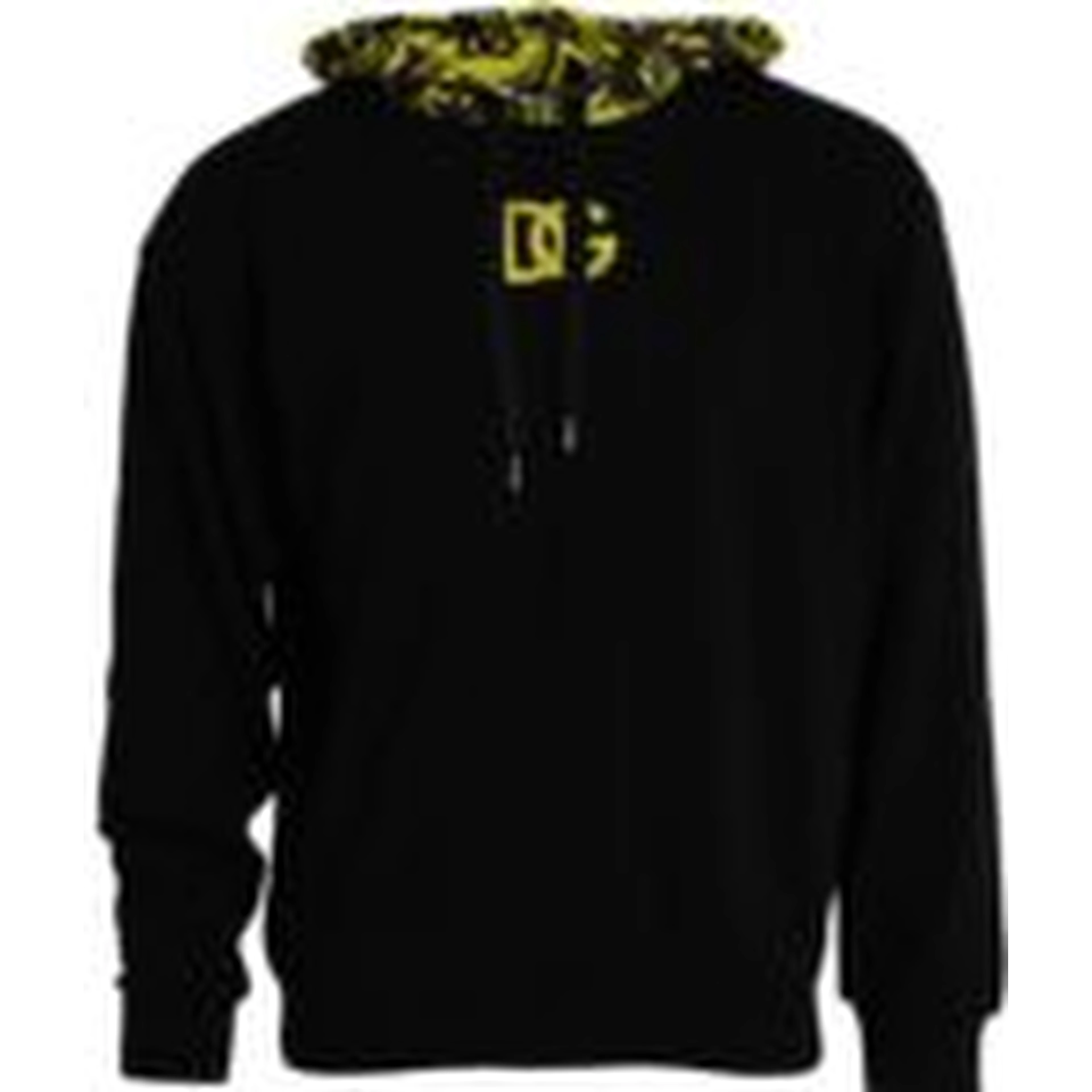 Black Logo Cotton Hooded Sweatshirt Sweater
