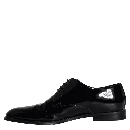 Black Calfskin Leather Derby Men Dress Shoes