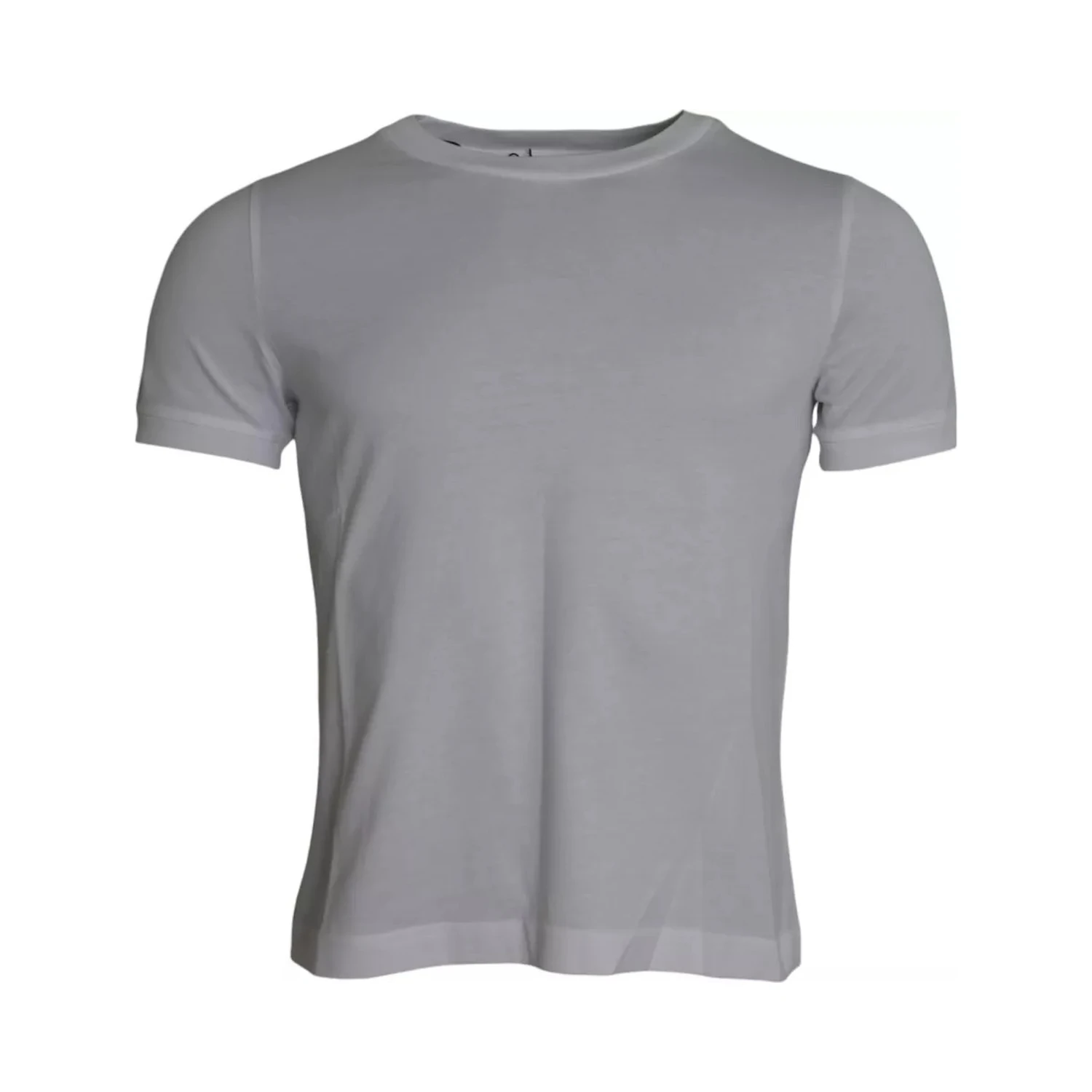 White Cotton Round Neck Short Sleeve T-shirt