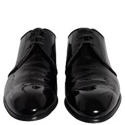 Black Patent Leather Derby Men Dress Shoes