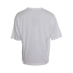 White Cotton Round Neck Short Sleeve T-shirt