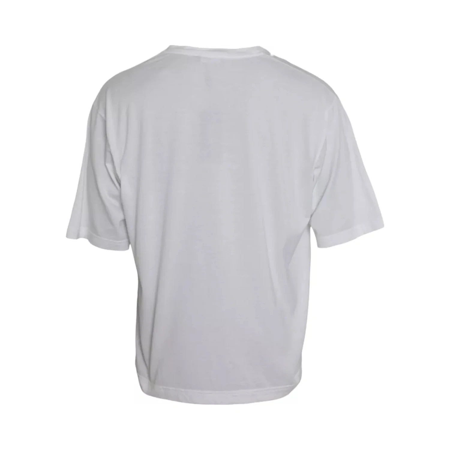 White Cotton Round Neck Short Sleeve T-shirt