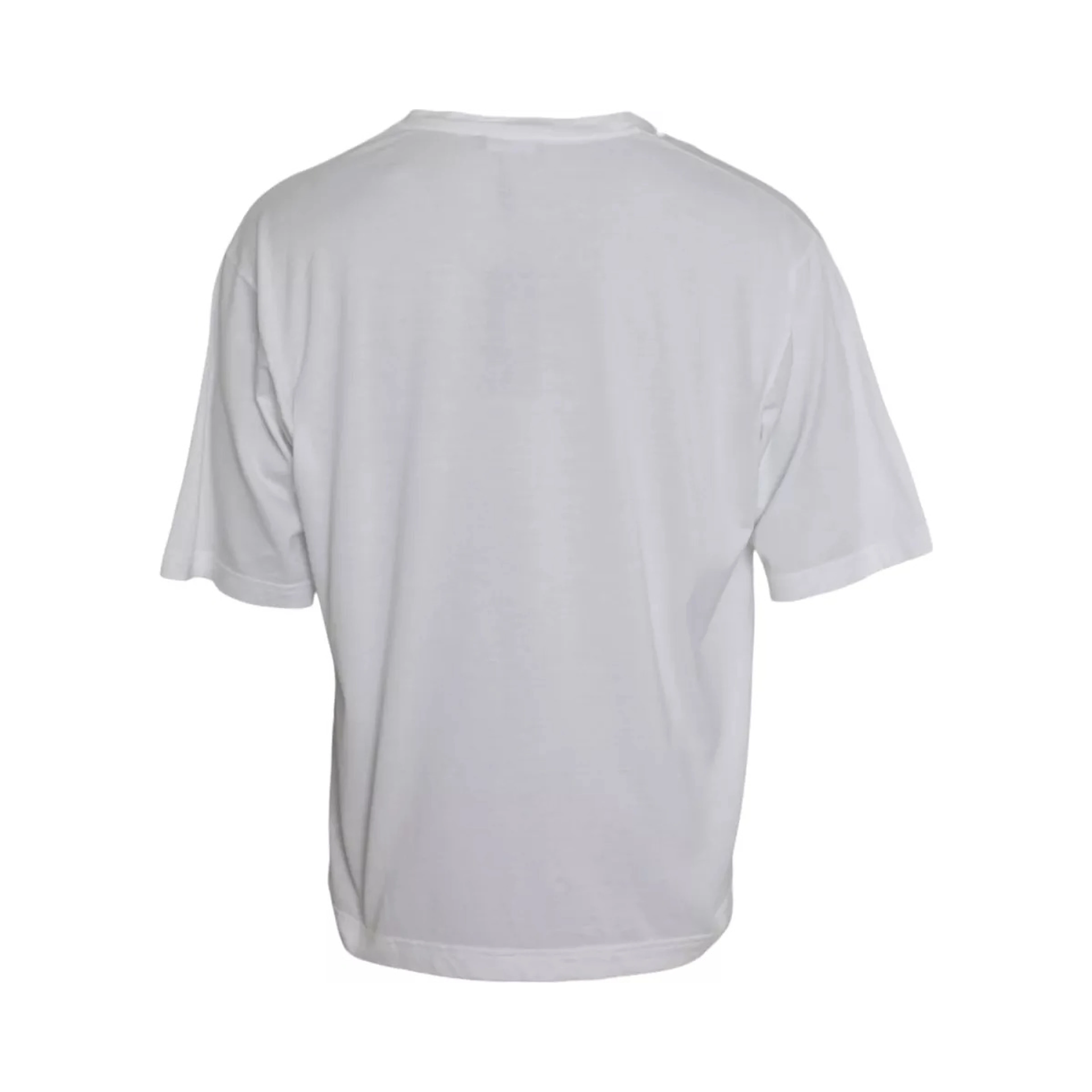 White Cotton Round Neck Short Sleeve T-shirt