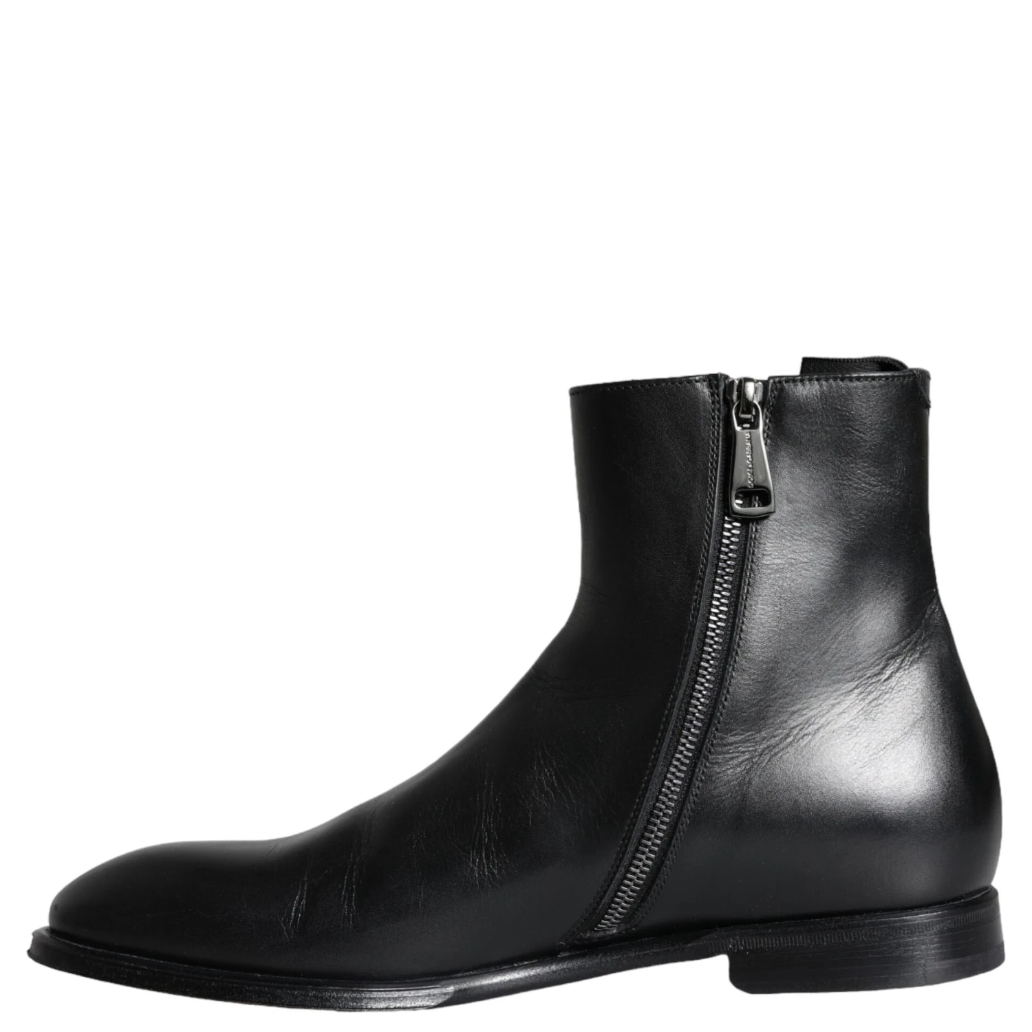 Black Calf Leather Men Ankle Boots Men Shoes