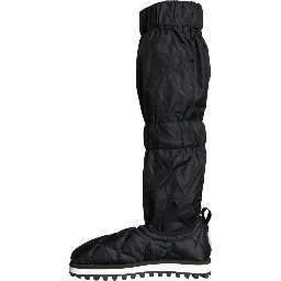 Black Quilted High Top Boots Sneakers Shoes