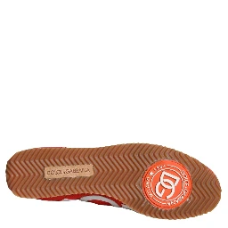 Red White Leather Logo Casual Sneakers Shoes