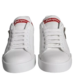 White Patch Calfskin Nappa Portofino Sneakers Shoes