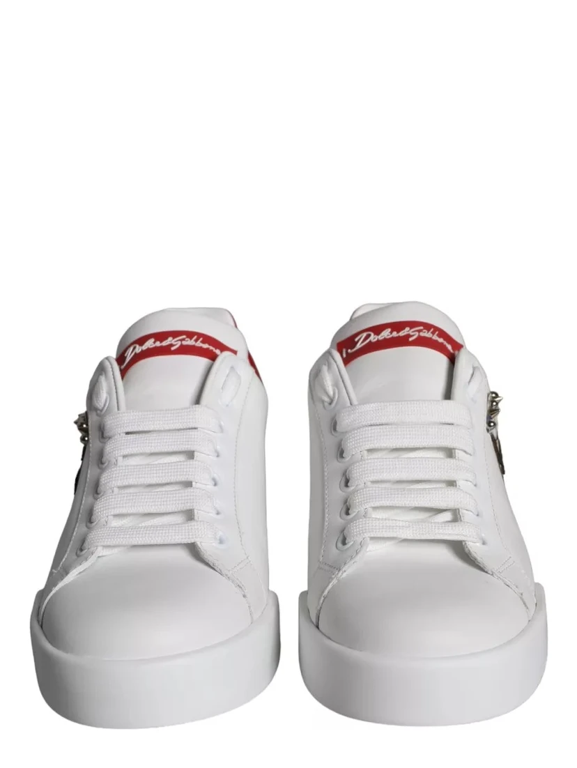 White Patch Calfskin Nappa Portofino Sneakers Shoes