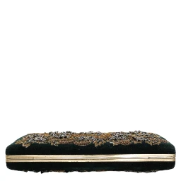 Black Velvet Gold Frame Clutch Evening Party Purse Bag