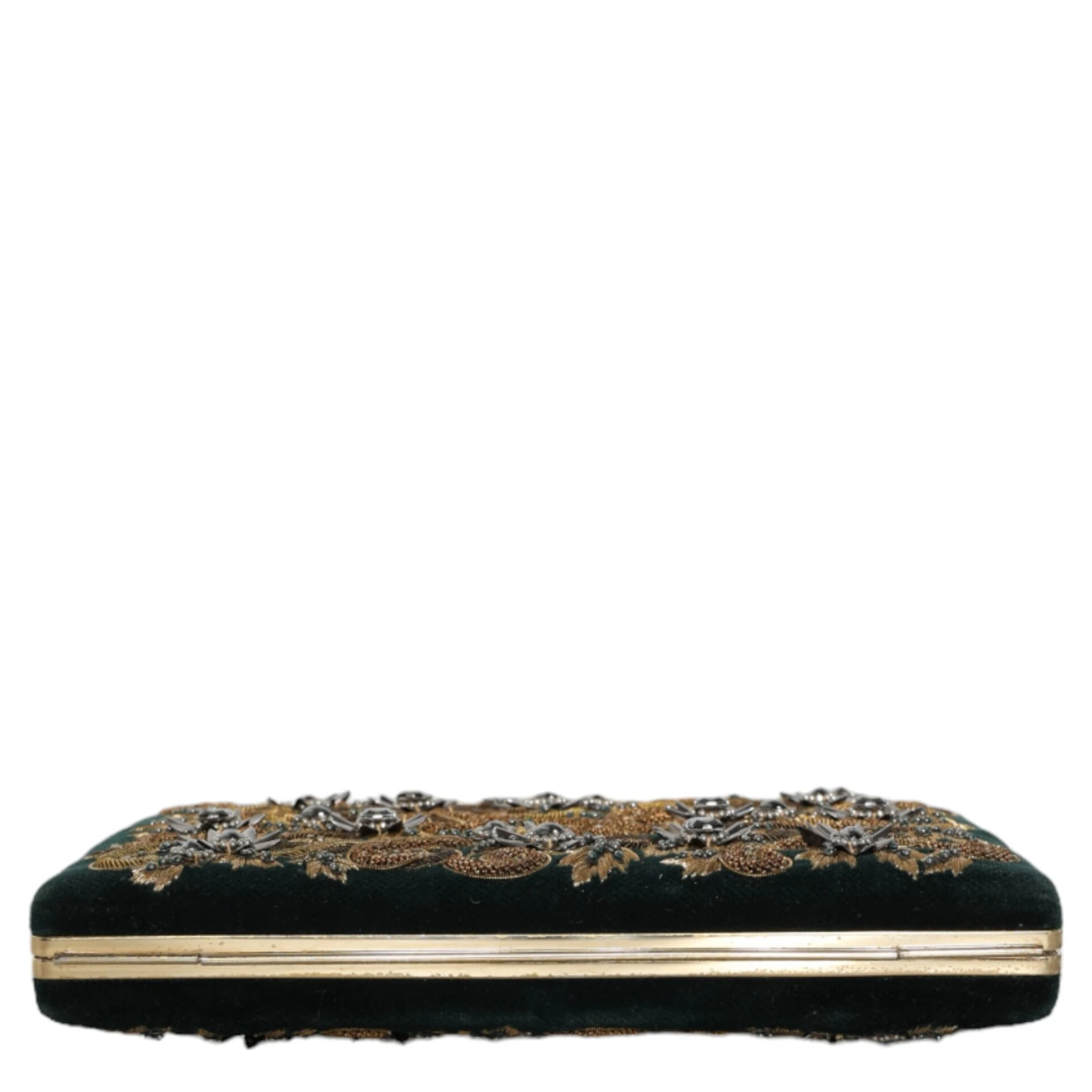 Black Velvet Gold Frame Clutch Evening Party Purse Bag