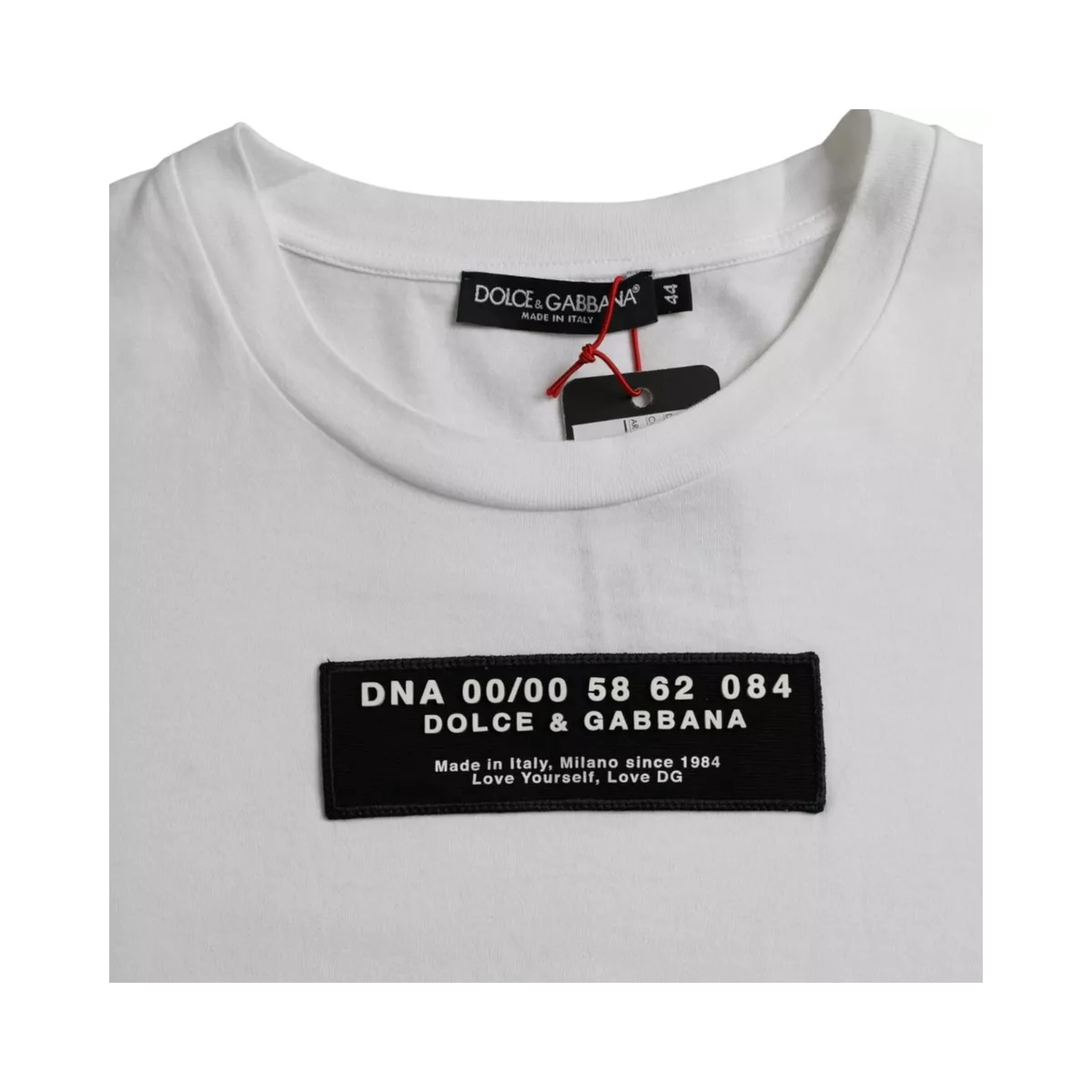 White Cotton DG Applique Men Casual T-shirt