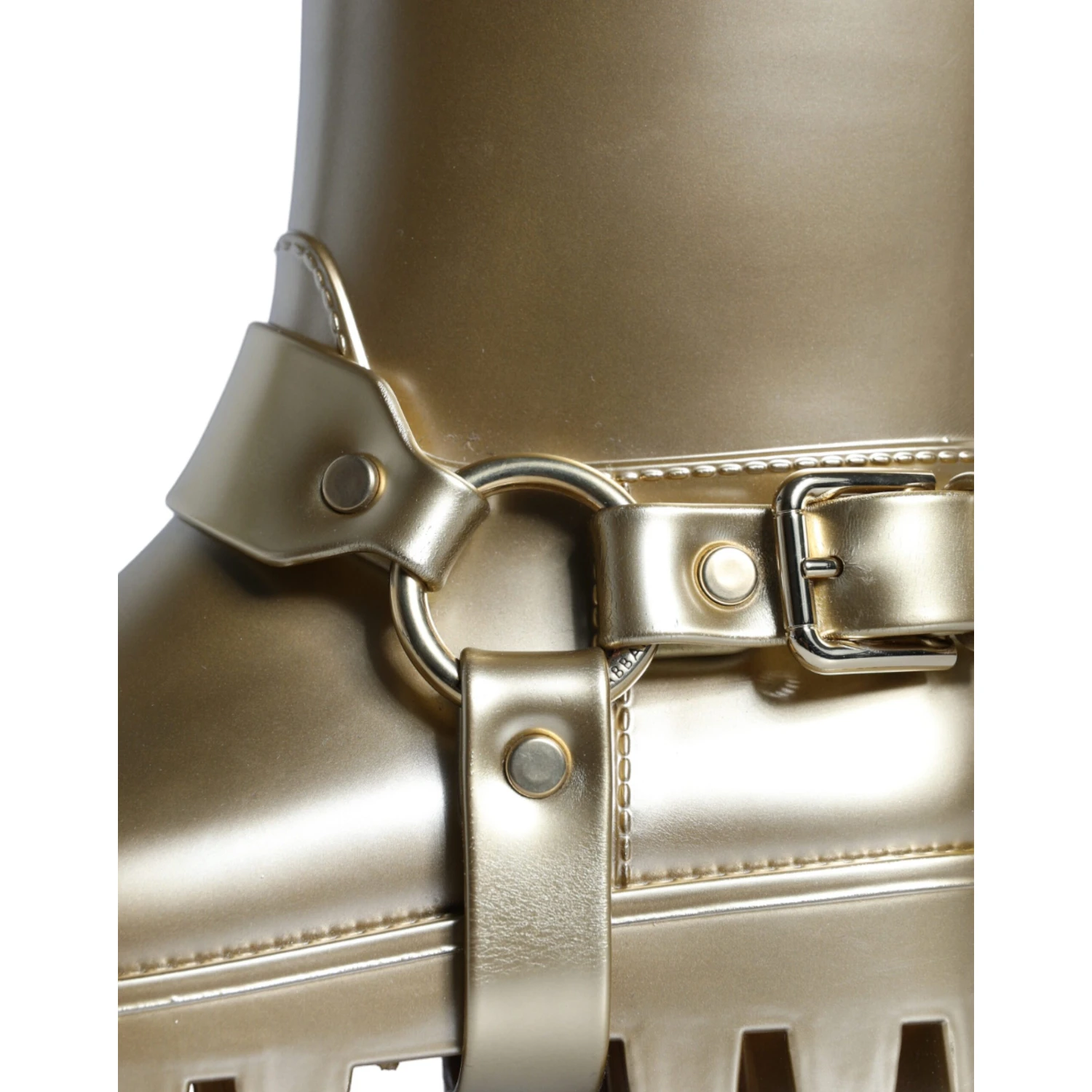 Metallic Gold Rubber PVC Rain Boots Shoes