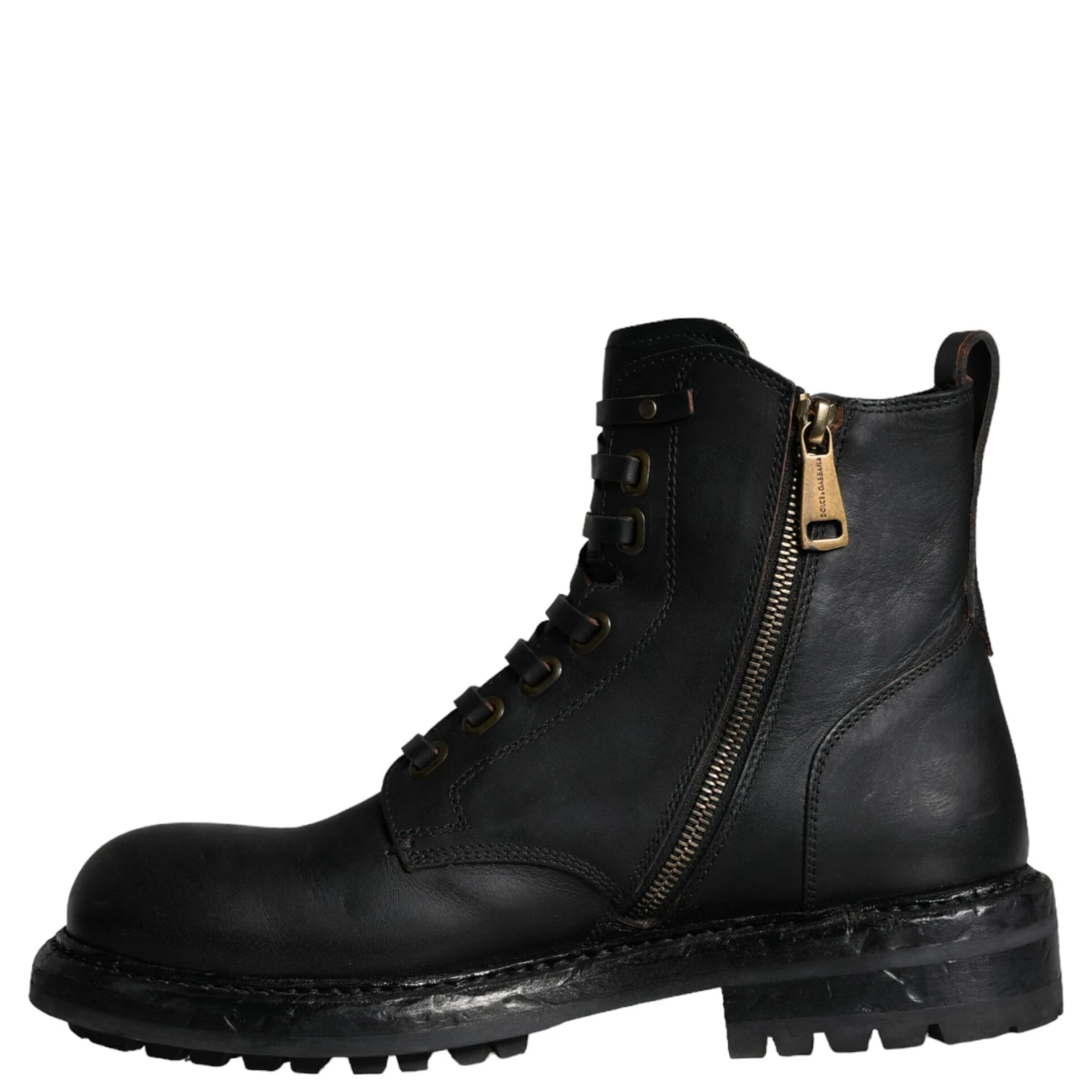 Black Lace Up Mid Calf Boots Men Shoes
