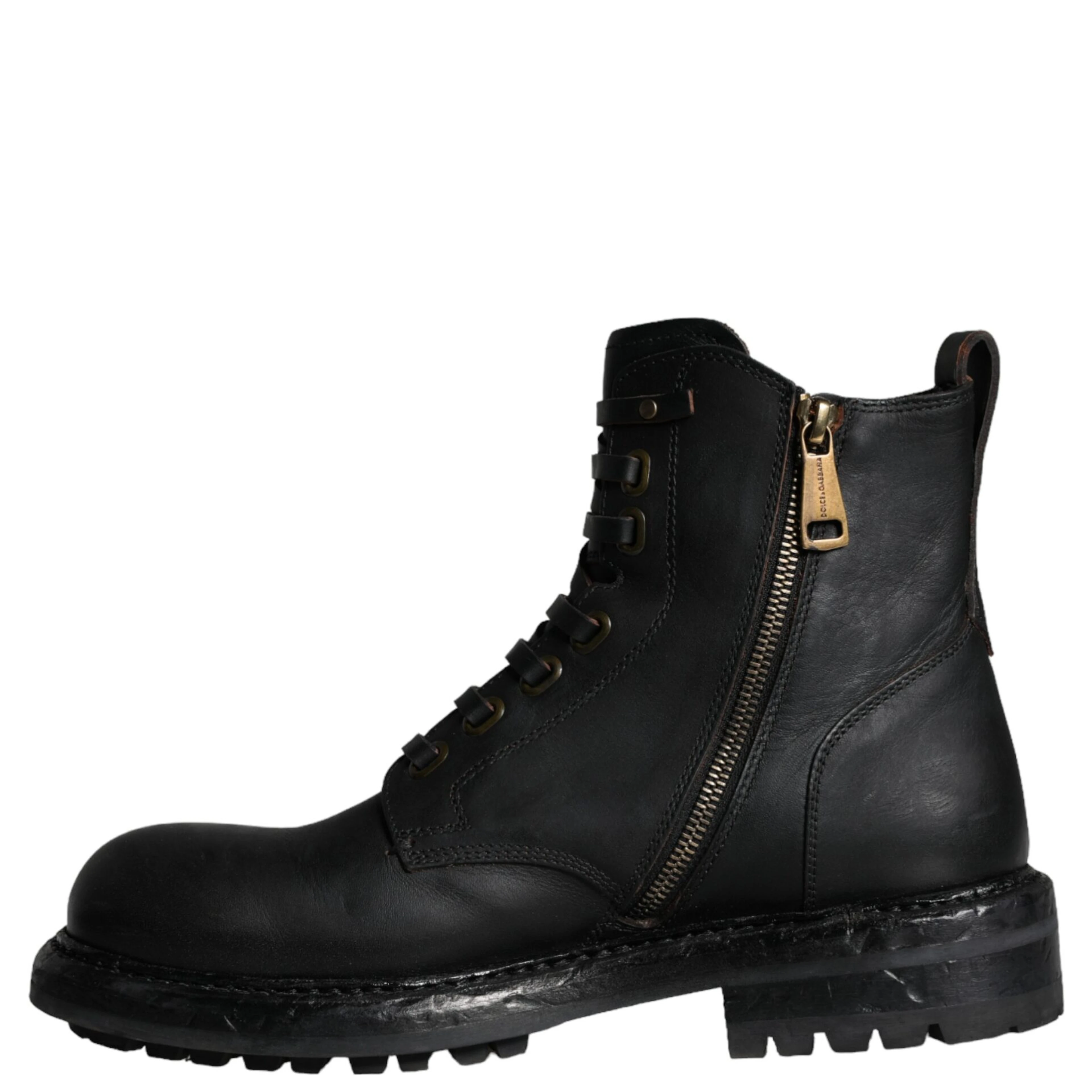 Black Lace Up Mid Calf Boots Men Shoes