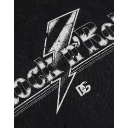 Black Graphic Print Cotton Crew Neck T-shirt